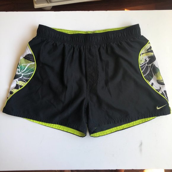 Nike Beachy Tropical Hawaiian Floral Accent Swim Trunks Coastal Vacation Island - Picture 4 of 15